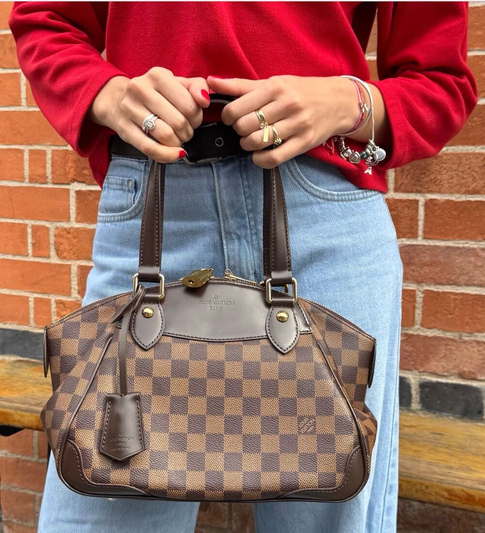 Louis Vuitton Verona PM Damier Ebene Handbag Brown Checkered Classic